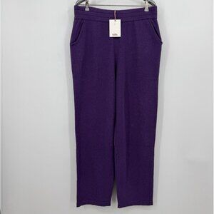 Kilte Collection The Kay Straight Jogger Pants in Plum 3-L/XL Cotton-Cashmere